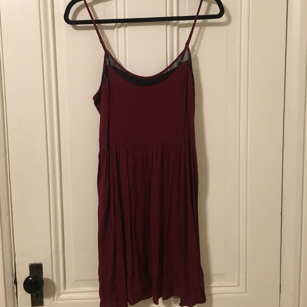 red spaghetti strap dress